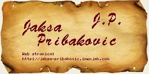Jakša Pribaković vizit kartica